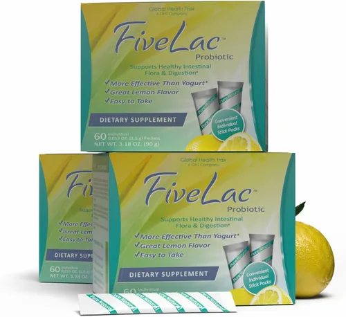 Miniatura 7 de Global Health Trax GHT - Mezcla de bebida en polvo probiótica de limón FiveLac, probióticos para mujeres, hombres y niños, apoyo y eliminación