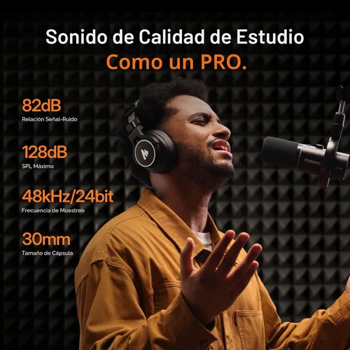 Miniatura 5 de MAONO PD200W Paquete de equipo de podcast híbrido inalámbrico para 2, kit de micrófono dinámico XLR USB con 2 soportes de escritorio, software