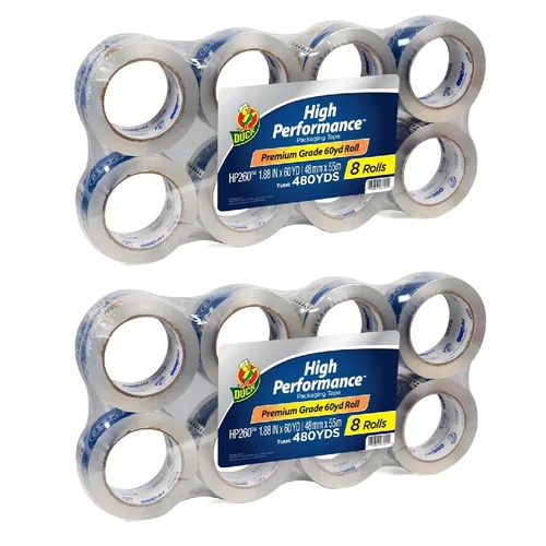 Miniatura 8 de Duck Recambios de cinta de embalaje transparente de alto rendimiento, 3 rollos de cinta de embalaje fuerte HP260 para envío, mudanza, correo y cajas