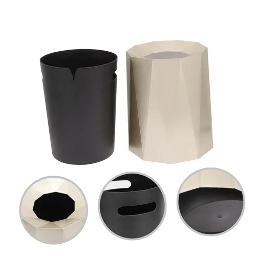Miniatura 3 de Cabilock Bote de basura de diseño moderno para la oficina en casa, versátil, simple, elegante, para sala de estar, dormitorio, baño, cocina, compacto