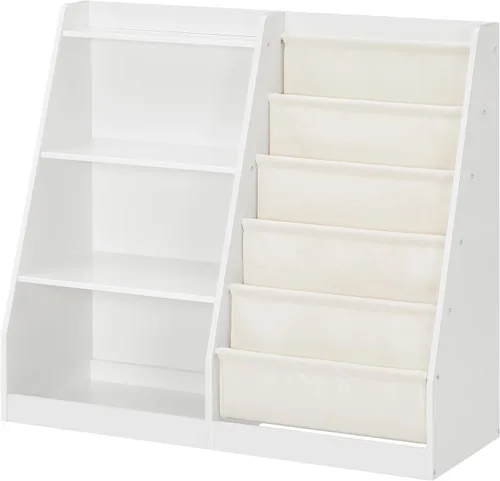Miniatura 9 de CHOEZON Estantería y almacenamiento de 35.4 pulgadas, estantería de tela de 6 capas, organizador de almacenamiento, estantería tipo cabestrillo