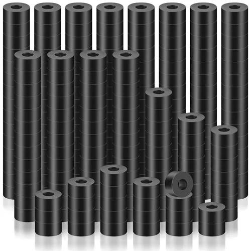 Miniatura 7 de Pasimy 200 piezas de espaciadores de nylon negro de 1/2 pulg. de espesor, 1/2 pulg. de diámetro exterior, 0.194 pulg. de diámetro