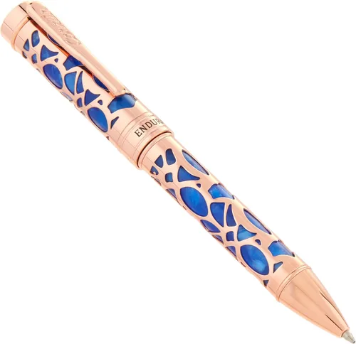 Conklin Bolígrafo Endura Deco Crest en azul con detalles de oro rosa, elegante instrumento de escritura por Conklin Pen Company