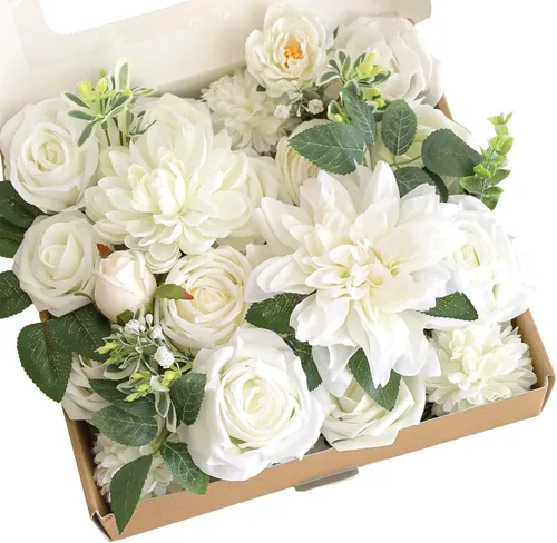 Lookein Flores Artificiales para Decoración de Boda DIY, Ramo de Novia, Centros de Mesa, Guirnaldas de Flores, Coronas, Arco de Pasillo, Decoración