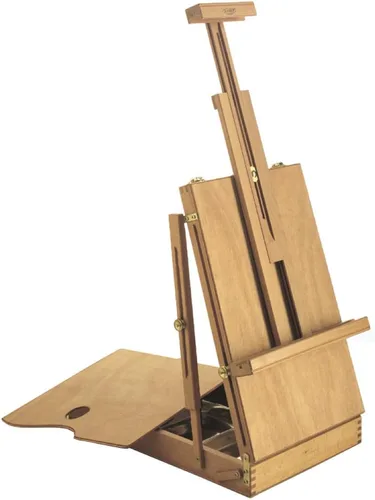 Miniatura 10 de Mabef Caballete de mesa M/16, caballete de escritorio en miniatura de madera de haya engrasada con altura y ángulo de lona ajustables, peso ligero