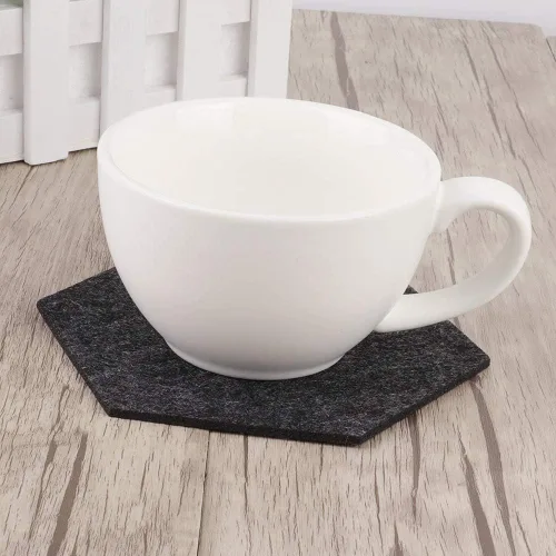 Miniatura 5 de Posavasos de fieltro, 10 posavasos absorbentes para bebidas, antideslizantes, manteles individuales de cerveza y café, fieltro absorbente que