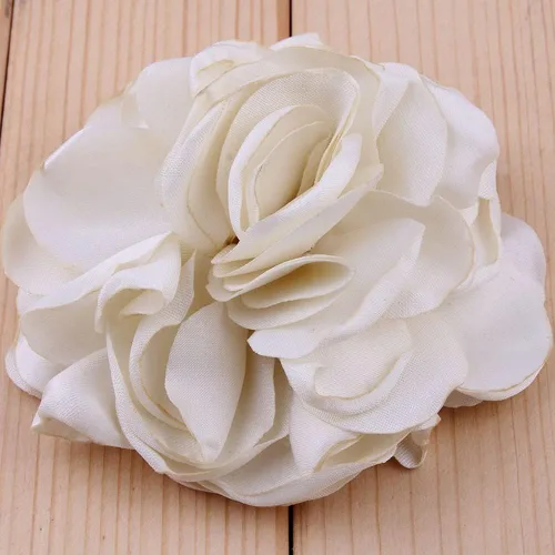 Miniatura 16 de Huralona 10 flores de cinta de satén para manualidades, lazo, boda, diciembre, vintage, flores de tela, rosas artificiales para tocado, apliques