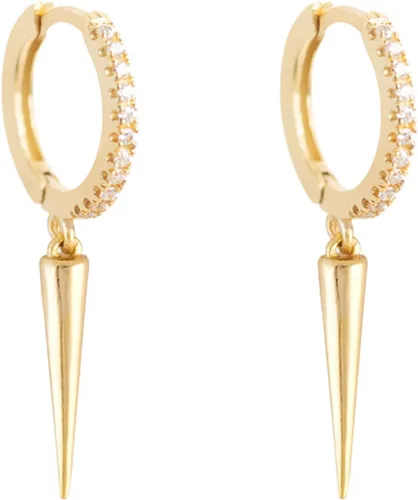 VACRONA - Aretes tipo arracadas con corazón de oro, abrazadores, pequeños para mujer, chapados en oro de 14 quilates