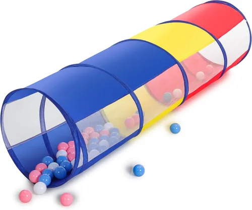 Miniatura 8 de Hoohtoot Los niños gatean a través del túnel de juego, túnel de juego desplegable para bebés para niños, tienda de campaña de juguete para niñas