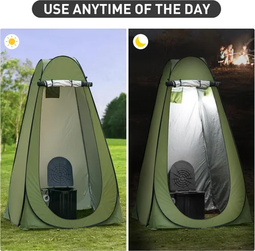 Miniatura 6 de Portable Camping Toilet with Pop-Up Privacy Tent, 12-inch Toilet Seat, Outdoor Portable Folding Toilet Potty for Adults Load Capacity of 400 Lbs