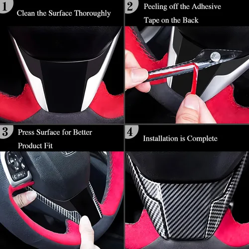 Miniatura 8 de Cubierta de Botón de Arranque y Parada de Coche de Una Pieza Estilo Fibra de Carbono Accesorios de Interior de Coche Compatible con Hyundai Elantra