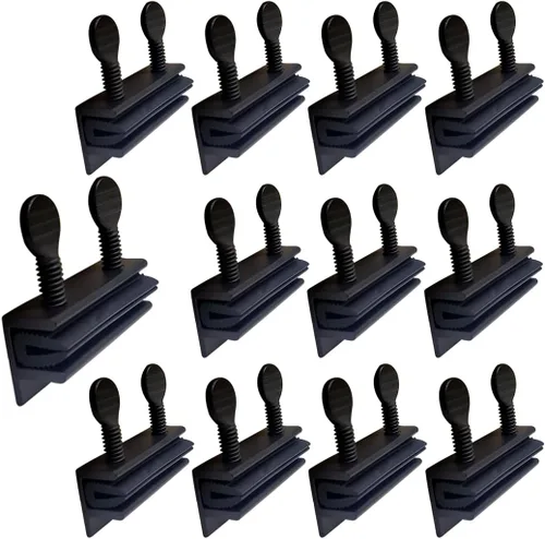 Miniatura 16 de QCAA Cerradura de Seguridad para Ventana Corredera Única Pequeña, Aluminio, Revestimiento Negro, Paquete de 4, Fabricado en Taiwán