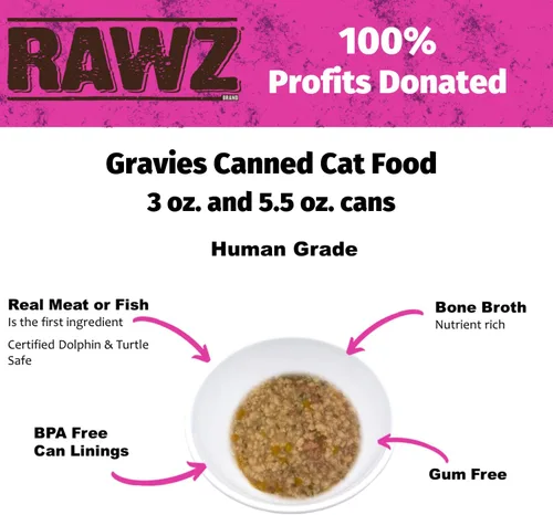 Miniatura 5 de Rawz Natural Premium - Alimento enlatado picado para gatos en salsa de caldo de huesos, hecho con ingredientes reales de carne, sin BPA y encías