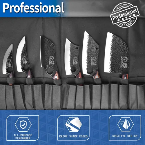 Miniatura 7 de XYJ - Juego de cuchillos de camping de hoja completa, cuchillos chinos de carnicero para verduras, cuchillos de chef, cuchillos para cortar