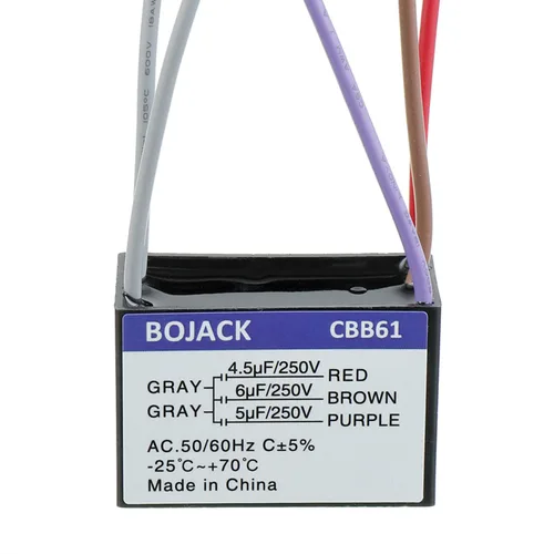 Miniatura 8 de BOJACK CBB61 4.5uF+5uF+6uF 250V AC Ventilador de techo Condensador de arranque para compatible con Harbor Breeze & New Tech 4 Wire