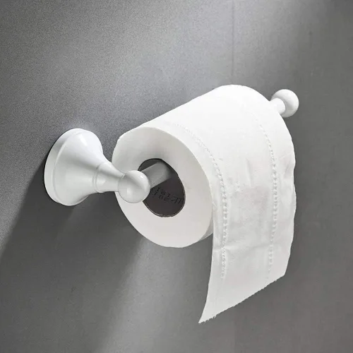 Miniatura 2 de Aothpher Soporte de rollo de papel higiénico de baño montado en la pared, color blanco