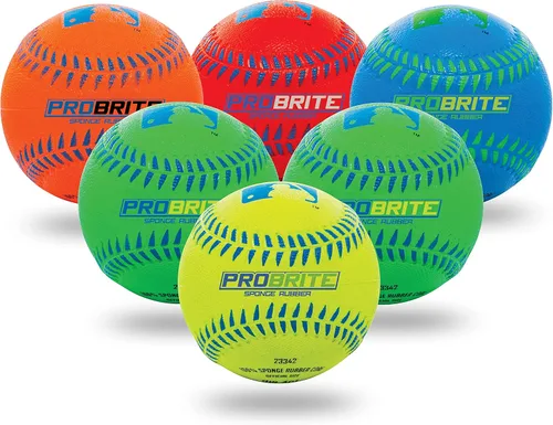 Miniatura 10 de Franklin Sports - Pro Brite - Pelota de Goma de Neón para Teeball - MLB - Tball Juvenil - Béisbol + Sóftbol - Uso Interior y Exterior