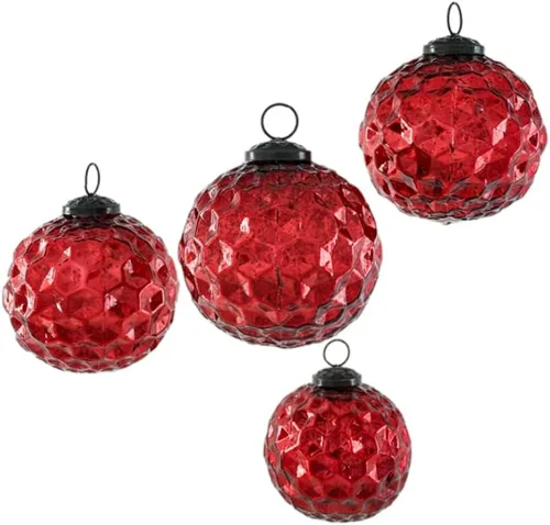 Miniatura 8 de Serene Spaces Living Juego de 4 adornos de bola de cristal con forma de diamante dorado para árbol de Navidad, decoración de vacaciones, Pascua