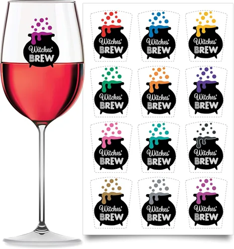 Miniatura 19 de Wine Wear Marcadores de bebidas, 12 unidades, calcomanías adhesivas reutilizables para revelación de género para baby shower (bebé niño)