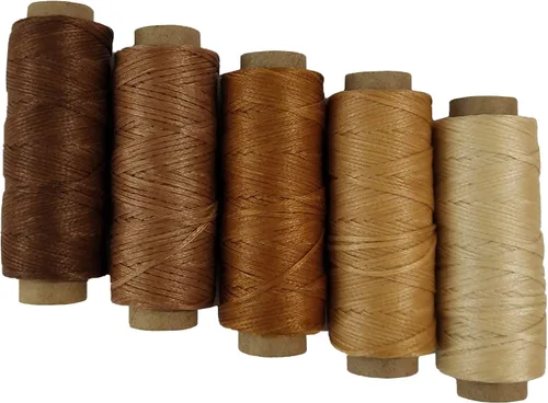 Miniatura 8 de Cordón de hilo encerado para costura de cuero 150D de 330 yardas para proyectos de manualidades de cuero, 0.039 in de diámetro, cable de hilo de 10