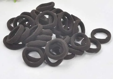 Miniatura 27 de Accesorios para el cabello para niñas y niños, bandas de goma para cola de caballo, bandas elásticas para el cabello (negro)