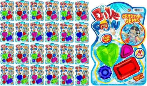 Miniatura 7 de JA-RU Dive Fun - Juguetes de buceo con gemas de cristal (1 paquete de 4 gemas) Juguetes de playa, baño y piscina para niños, niñas y niños.
