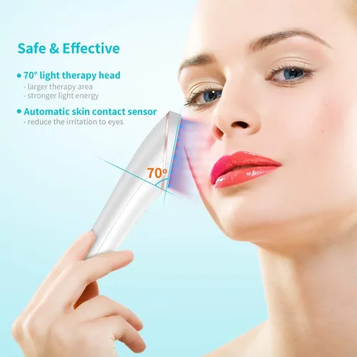 Miniatura 2 de Lyte - Varita de terapia de luz LED inalámbrica para terapia de luz roja y azul para cara, incluye suero hialurónico con sensor automático