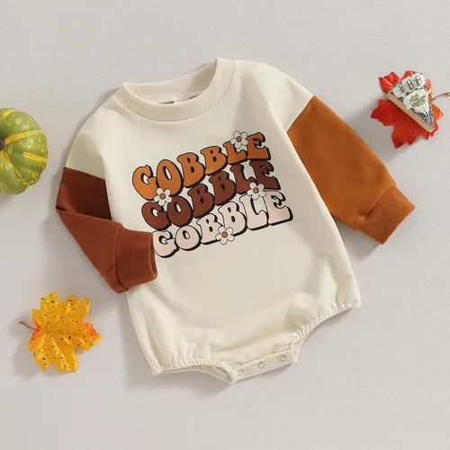 Miniatura 9 de FYBITBO Traje de Acción de Gracias para bebé, niña y niño, sudadera de pavo sin botones, mameluco de manga larga, linda ropa de otoño