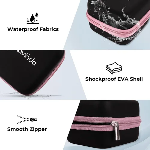 Miniatura 3 de Lavinda Juego de organizador para brocas de uñas rosa, estuche con 64 agujeros a prueba de polvo con espuma de alta densidad - Almacenamiento seguro