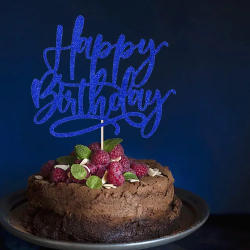 Miniatura 7 de Kaoenla Decoración de Pastel de Feliz Cumpleaños Azul - decoración de pastel de feliz cumpleaños azul real, niños y niñas, hombres y mujeres