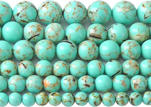 Miniatura 72 de 4MM 86 piezas cuentas sueltas de calcedonia azul aguamarina para hacer joyas, pulseras, collares Aguamarina azul