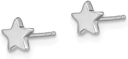 Miniatura 2 de Pendientes de estrella de oro blanco macizo de 14 quilates de 0.197 in, Metal