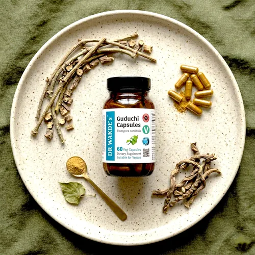 Miniatura 20 de DR WAKDE's Cápsulas de Guduchi (Tinospora cordifolia, 60 cápsulas vegetales, suplemento a base de plantas, hierba ayurvédica, todo natural, vegano)