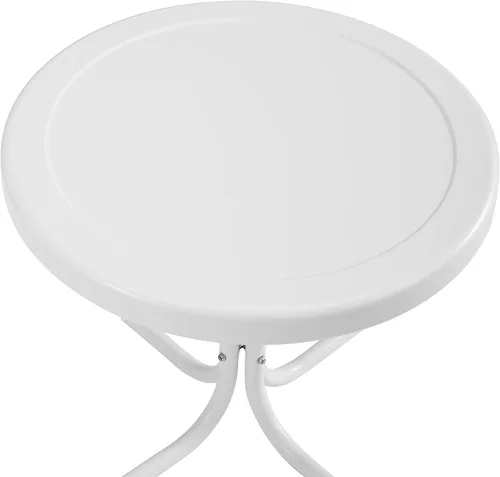 Miniatura 8 de Crosley Furniture KO10019WH Bates - Juego de asientos de metal retro de 3 piezas para exteriores con mesa auxiliar y 2 sillas, blanco brillante