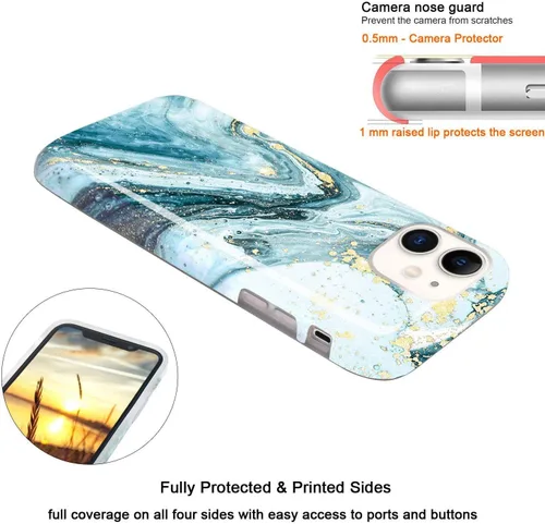 Miniatura 4 de iPhone 11 Gold Sparkle Glitter Marble Slim Bumper Flexible Bumper TPU Funda De Silicona Suave Para IPhone 11 2019 6.1 Pulgadas - Azul