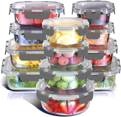 Miniatura 12 de Nestlé 24 piezas (12 contenedores herméticos aptos para congelador, 12 tapas), contenedores de almacenamiento para despensa y cocina, contenedores