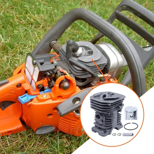 Miniatura 6 de Kit de carburador de pistón de cilindro de 1.575 in para motosierra Husqvarna 142 141 137 136 530069941, 530071987, 530019172, 530035482, 530029811