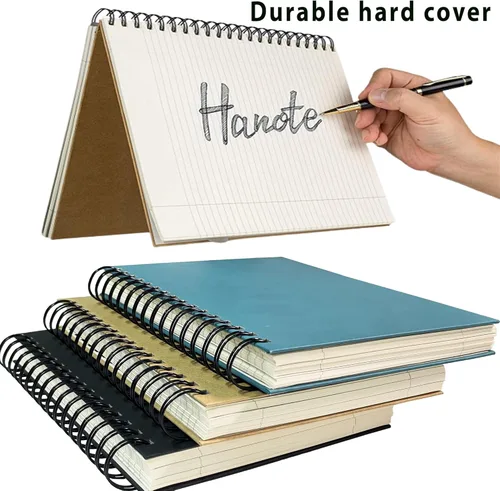 Miniatura 3 de 3 paquetes de cuadernos en espiral, diario a rayas en espiral con tapa dura, 8.5 x 11 pulgadas, 240 páginas, papel de 3.53 oz/m², cuadernos