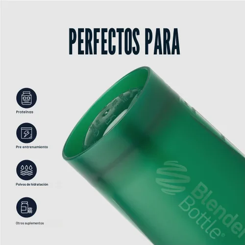 Miniatura 4 de BlenderBottle Classic V2 Botella mezcladora perfecta para batidos de proteínas y preentrenamiento, 28 onzas, color verde esmeralda