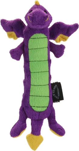 Miniatura 10 de goDog - Juguete de dragón de peluche chirriante para perro, tecnología Chew Guard, color azul claro, tamaño pequeño