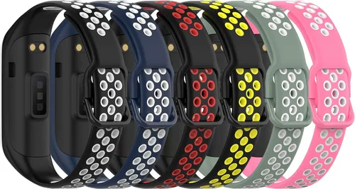 Miniatura 12 de Bandas compatibles con Samsung Galaxy Fit 2 pulseras de silicona de dos tonos de silicona colorida transpirable para Galaxy Fit 2 SM-R220 Fitness