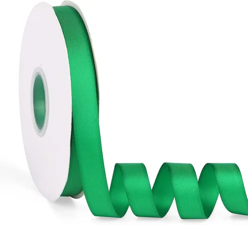 Miniatura 91 de Cinta de satén verde manzana de doble cara de 1-1/2 pulgadas x 50 yardas, cinta continua de poliéster de alta densidad para envolver regalos, bodas