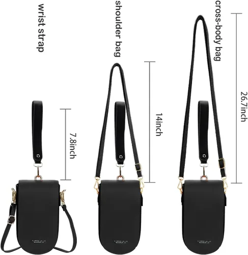 Miniatura 8 de Sunwel Fashion Trendy Cell Phone Bag 5 Card Slots Mini Crossbody Bag Phone Purse Detachable Wristlet for Women Girls