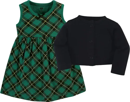 Miniatura 3 de Hudson Baby - Conjunto de vestido y cárdigan de algodón para niña
