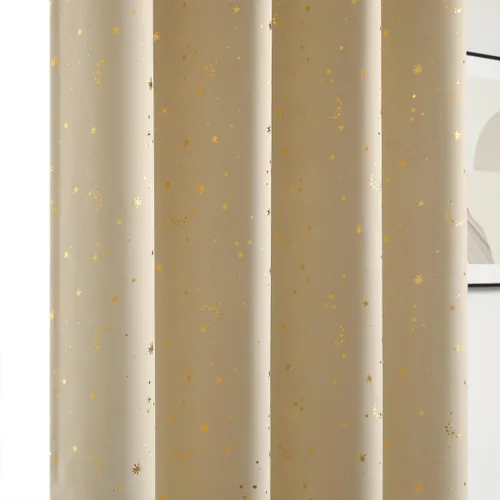 Miniatura 7 de MANGATA CASA - Cortinas opacas con estrellas para dormitorio - Juego de 2 cortinas de ventana para guardería con ojales – Cortinas opacas