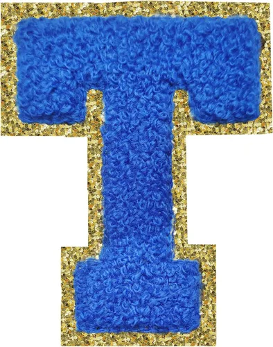 Miniatura 144 de SPRT - Parches de letras de chenilla universitaria con purpurina, parche de letras blancas para planchar con letras del alfabeto para disfraz