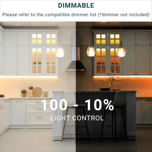 Miniatura 6 de PARMIDA - Iluminación LED para debajo del gabinete, instalación cableada, 32 pulgadas, 24 W, 5CCT seleccionable por color, 2700 K/3000 K/4000 K/5000