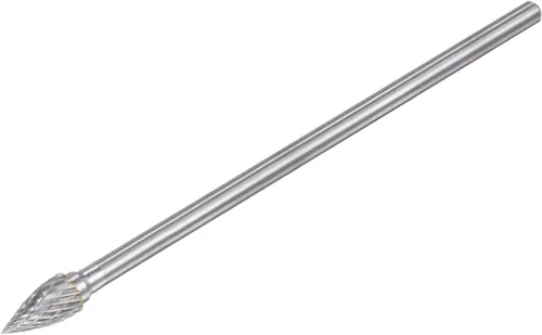 uxcell Limas rotativas de carburo, árbol de doble corte con punta puntiaguda de carburo de tungsteno, cabeza de corte de 0.394 pulgadas, vástago de