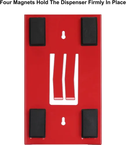 Miniatura 4 de CASOMAN Paquete de 2 dispensadores magnéticos para guantes y pañuelos, negro y rojo, capacidad de 8 libras, montaje en pared, soporte para guantera