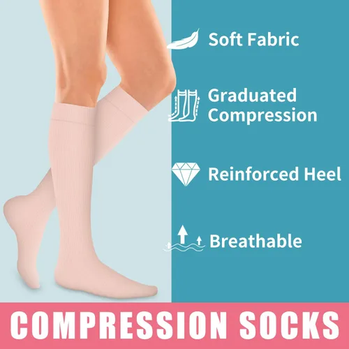 Miniatura 62 de Calcetines de compresión para mujeres y hombres (3 pares) – El mejor apoyo para enfermeras, correr, senderismo, recuperación y calcetines de vuelo